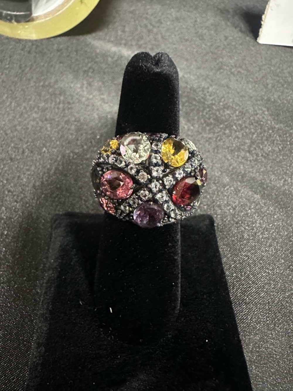 Size 6.5 LeVian Multicolor Gemstone Cluster Dome Ring - Women Jewelry MSRP $1750